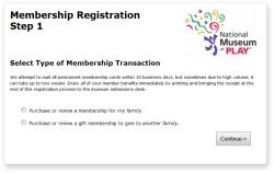 Thumbnail of Membership registration step 1